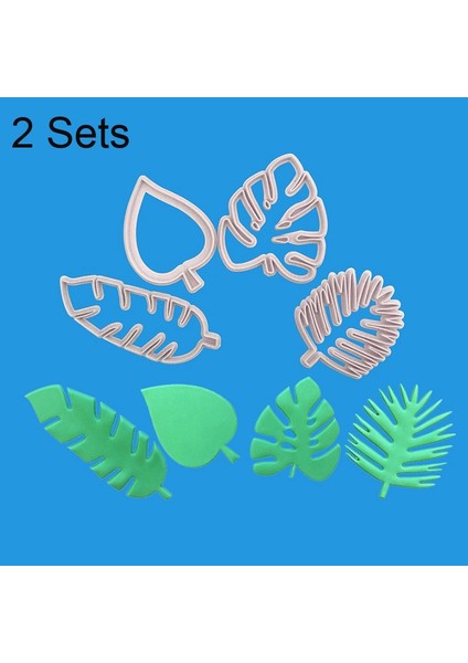 2 Takım 4'ü 1 Arada Tropikal Yaprak Fondan Kek Kalıbı (Yurt Dışından)
