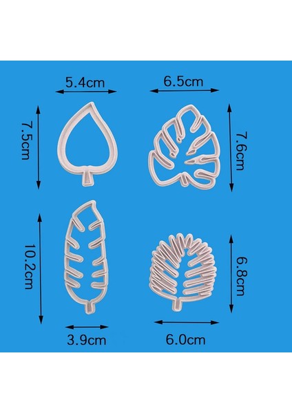 2 Takım 4'ü 1 Arada Tropikal Yaprak Fondan Kek Kalıbı (Yurt Dışından) modelleri