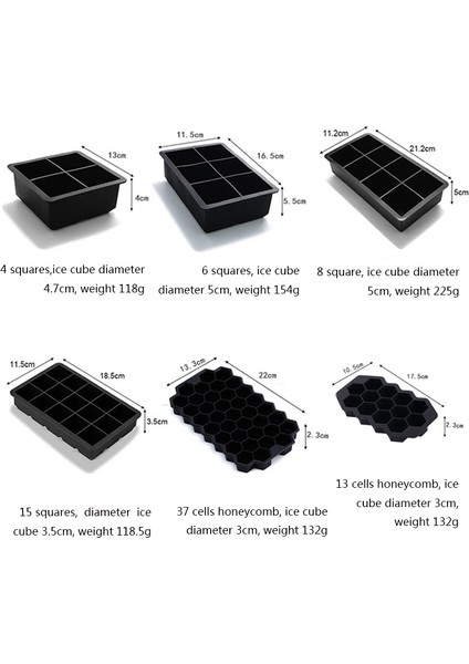Silikon Buz Kalıp Kalıbı 6 Izgaralı Kare Kapak (Yurt Dışından) modelleri