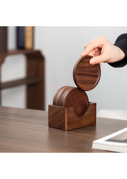 6 Adet/takım Ceviz Bardak Altlığı Ahşap Çay Töreni Tepsisi (Yurt Dışından) fırsatları