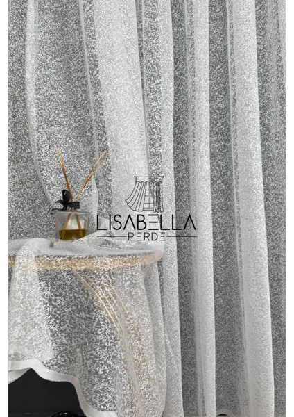 Kumsal (1x3 Pile Dikişli) Modern Kum Desen Dokulu Tül Perde