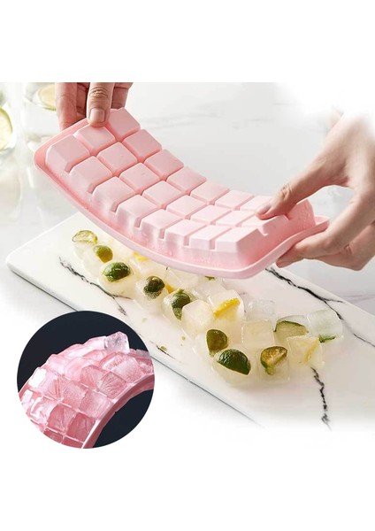 Yaratıcı 24 Silikon Buz Tepsisi Ev Büyük Buz Küpü Kalıp Buz Kapaklı Kutu (Yurt Dışından) indirimleri
