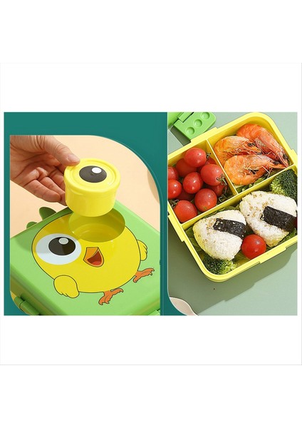 Çatal Bıçak Takımı ve Baharat Kutusu Bölücü, Mikrodalga Öğle Yemeği Kutusu, Sızdırmaz Gıda Konteyneri Yeşil ile Öğle Yemeği Kutusu (Yurt Dışından)