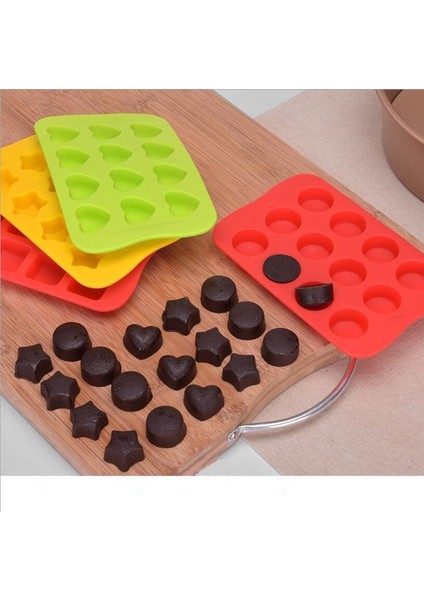 Silikon Çikolata Kalıp Tepsisi Yaratıcı Geometri Şekilli Buz Küpü Kek Dekorasyon Kalıp Yuvarlak (Yurt Dışından) fırsatları