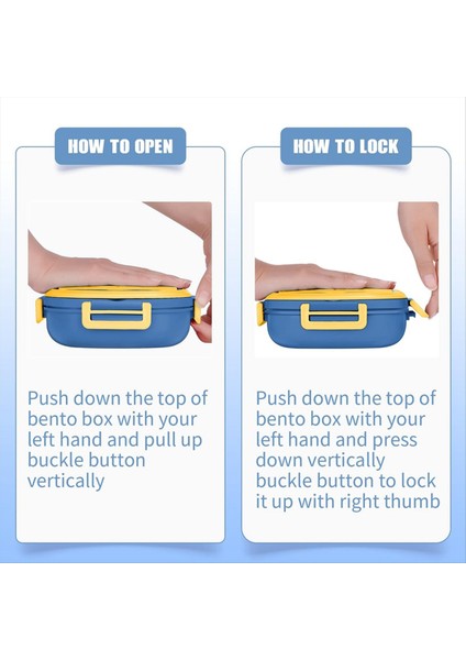 Paslanmaz Çelik Çocuk Bento Kutusu, Sızıntı Geçirmez, 3 Bölmeli, 1 Ila 3 Mavi Için Çatal Bıçak Takımı-Ideal Porsiyon Boyutlarına Sahip Öğle Yemeği Kutusu (Yurt Dışından) indirimleri