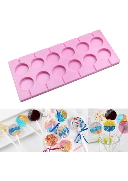 12 Kapasiteli Dıy Silikon Lolipop Çikolata Kalıbı (Yurt Dışından)
