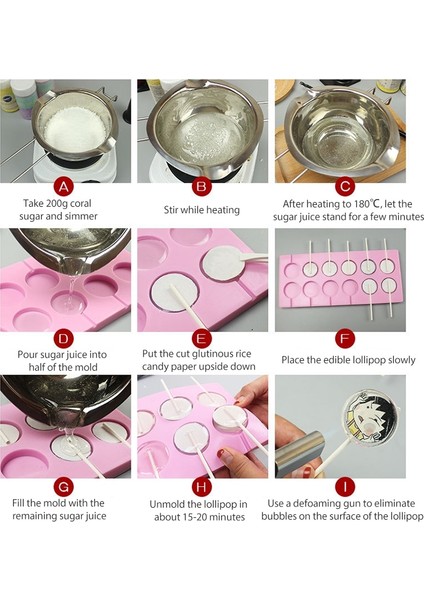 12 Kapasiteli Dıy Silikon Lolipop Çikolata Kalıbı (Yurt Dışından) modelleri