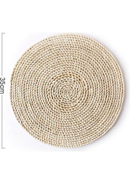 2 Adet Kaymaz Doğal Mısır Dokuma Yalıtımlı Çay Altlığı Yuvarlak Servis Altlığı 35CM (Yurt Dışından) indirimleri