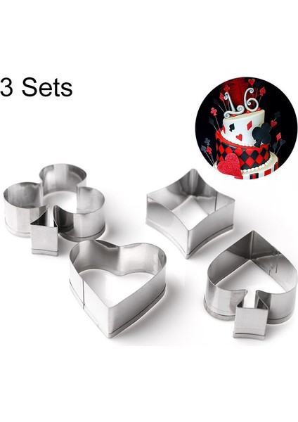 3 Takım Oyun Kağıdı Kek Fondan Kalıbı (Yurt Dışından)