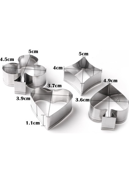 3 Takım Oyun Kağıdı Kek Fondan Kalıbı (Yurt Dışından) modelleri