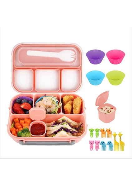 16PCS Bento Öğle Yemeği Kutusu Seti 4 Bölümlü Öğle Yemeği Kutusu Konteynerler Öğle Yemeği Kutusu Eğlenceli Aksesuarlar Yemek Kek Kupaları Yemek Seçimleri A (Yurt Dışından)