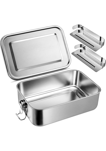 47OZ Bento Kutusu, Gençler Için Paslanmaz Çelik Öğle Yemeği Kutusu, 2 Esnek Bölmeli Metal Bento Kutusu, 1400ML Öğle Yemeği Kutusu (Yurt Dışından)