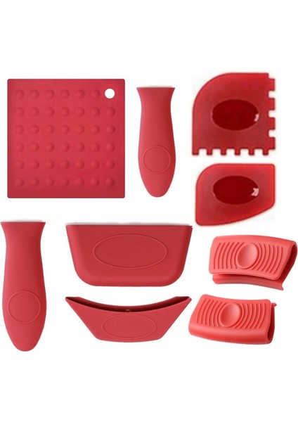 8 Parça / Set Kırmızı Silikon Yalıtım Pedi (Yurt Dışından)