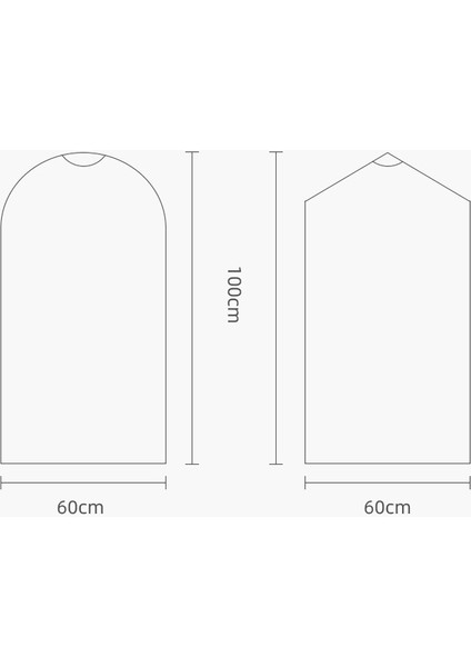 100 Adet Tek Kullanımlık Şeffaf Elbise Toz Torbası Toz Kapağı 60X100CM Pp 4 Tel (Yurt Dışından) fiyatları