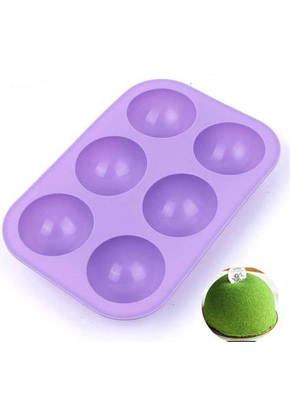 2 Parça 6 Hatta Küçük Yarım Dairesel Silikon Kek Kalıbı (Yurt Dışından)