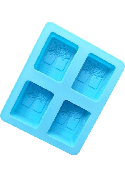 4'lü Kare Ağaç Silikon Kek Kalıpları (Yurt Dışından)