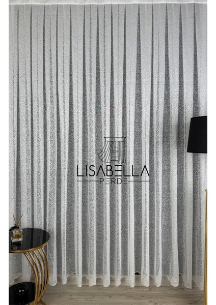 Kumsal (1x2.5 Pile Dikişli) Modern Kum Desen Dokulu Tül Perde