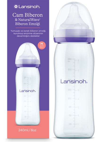 240 ml Cam Biberon & Naturalwave® Biberon Emziği