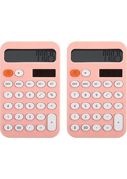 2 Adet Masa Hesap Makinesi Temel 12 Haneli Cep Hesap Makineleri Ofis ve Okul Için LCD Ekranlı Masaüstü Pembe (Yurt Dışından)