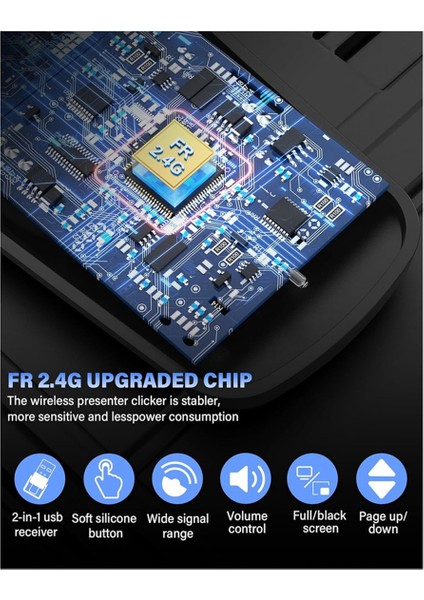 Clicker Kablosuz, Powerpoint Için 2'si 1 Arada Usb/tip C Şarj Edilebilir Sunucu Uzaktan Kumandası, Ppt Kırmızı (Yurt Dışından) modelleri