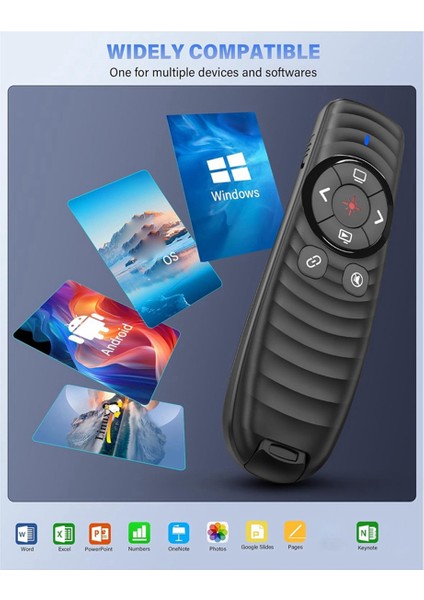 Clicker Kablosuz, Powerpoint Için 2'si 1 Arada Usb/tip C Şarj Edilebilir Sunucu Uzaktan Kumandası, Ppt Kırmızı (Yurt Dışından) fırsatları