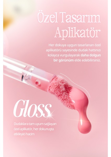 Pigmentli, Parlak Bitişli Dolgunlaştırıcı Lip Gloss Clıo Volumate Gloss 204 Blushed Candy