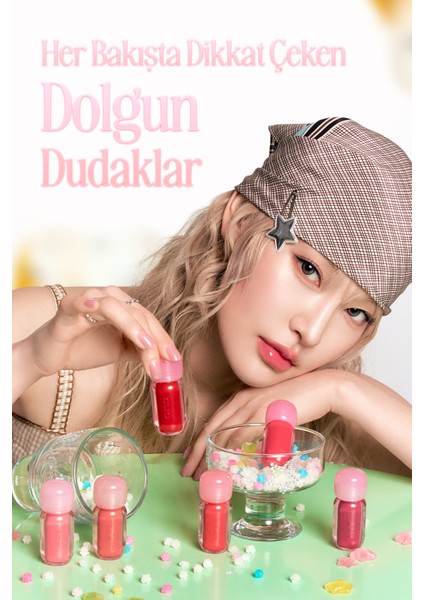 Pigmentli, Parlak Bitişli Dolgunlaştırıcı Lip Gloss Clıo Volumate Gloss 204 Blushed Candy