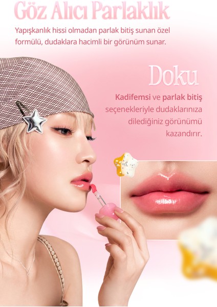 Pigmentli, Parlak Bitişli Dolgunlaştırıcı Lip Gloss Clıo Volumate Gloss 200 Bunny Pure Pink