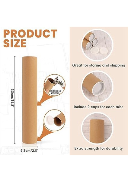 Ambalaj Posterleri Için Kapaklı 12 Paket Posta Tüpleri, 2X12 Inç Karton Posta Tüpü, Poster Tüpü (Yurt Dışından) modelleri