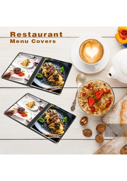 2pcs Menü Kapakları 8,5 x 11 Inç Restoran Tutacağı 4 Sayfa 8 Görünüm Şeffaf Kılıf, A4 Boyutlu Kağıt'a Uyar (Siyah) (Yurt Dışından) fırsatları