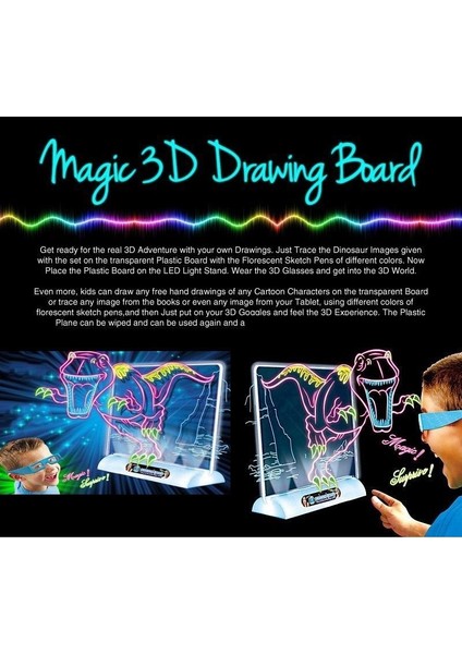 3D Sihirli Çizim Tahtasında Eskiz Defteri Tablet Işık Efektleri Bulmaca Çocuklar Hediyeler LED Işıklar Glow Dıy Sanat Oyuncaklar(B) (Yurt Dışından) modelleri