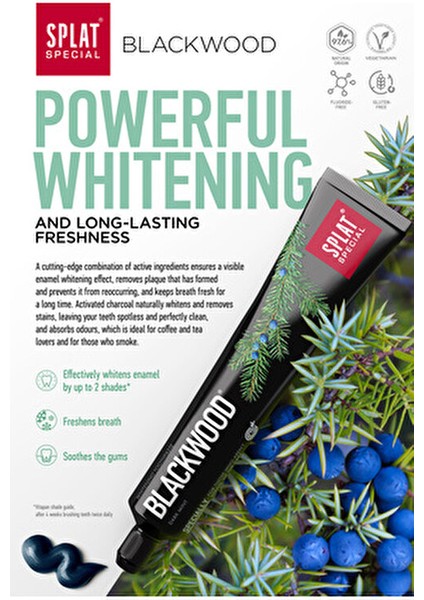 Blackwood Siyah Diş Macunu Güçlü Beyazlatma Etkisiyle 75 ml Ferahlatıcı Aroma fırsatları