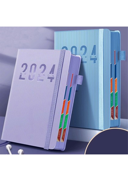 2024 Planlama Defter Planı Çin Iç Sayfası 365 Günlük Takvim Programı Okul Günlüğü Kitabı-Turuncu (Yurt Dışından)