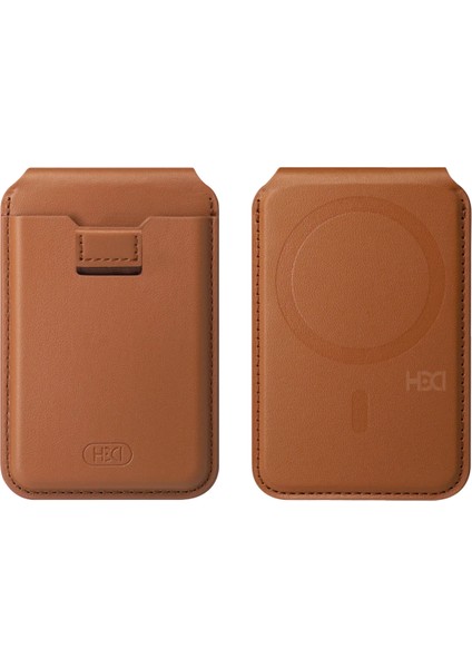 HS-020 Namib Stant Özellikli Magsafe Kartlık - Kahverengi