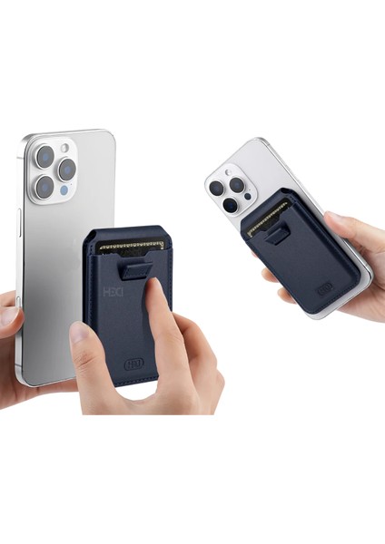 HS-020 Namib Stant Özellikli Magsafe Kartlık - Kahverengi modelleri