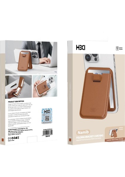 HS-020 Namib Stant Özellikli Magsafe Kartlık - Kahverengi indirimleri