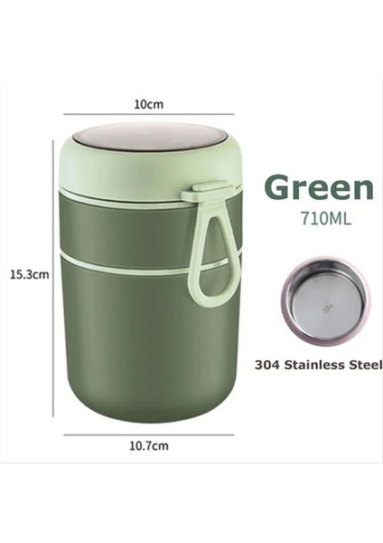 Gıda Yalıtım Kavanozu Gıda Yalıtım Kabı Paslanmaz Çelik Öğle Yemeği Kutusu Öğrenciler ve Ofis Çalışanları Için Uygundur 710 ml A (Yurt Dışından) modelleri
