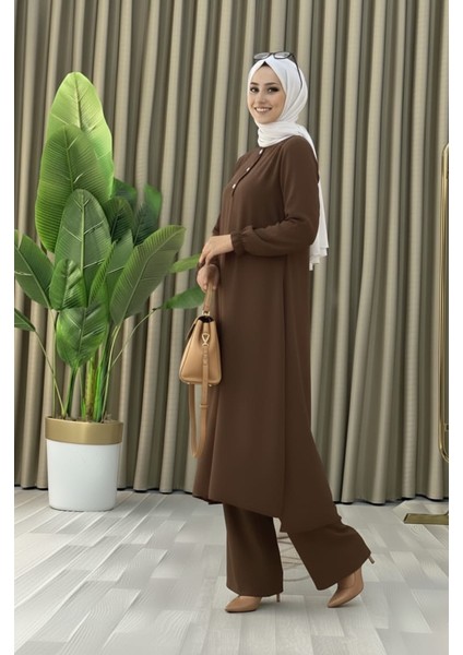 Tesettür Ikili Takım Uzun Tunik Bol Paça Pantolon