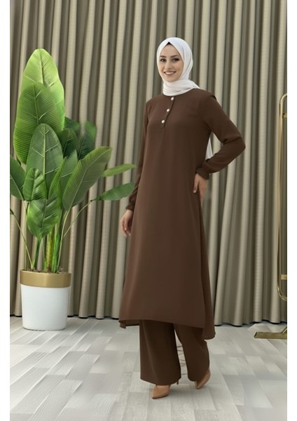 Tesettür Ikili Takım Uzun Tunik Bol Paça Pantolon fırsatları