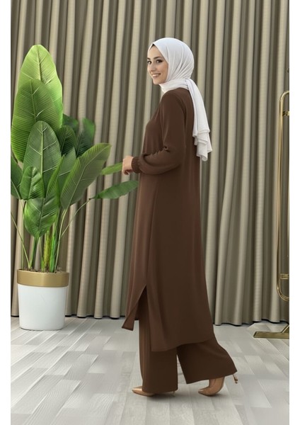 Tesettür Ikili Takım Uzun Tunik Bol Paça Pantolon indirimleri