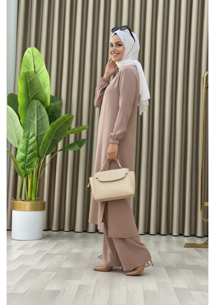 Tesettür Ikili Takım Uzun Tunik Bol Paça Pantolon fiyatları