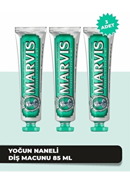 Classic Strong Mint Diş Macunu Ferahlatıcı Etki 85 ml 3 Adet Nane Aromalı modelleri