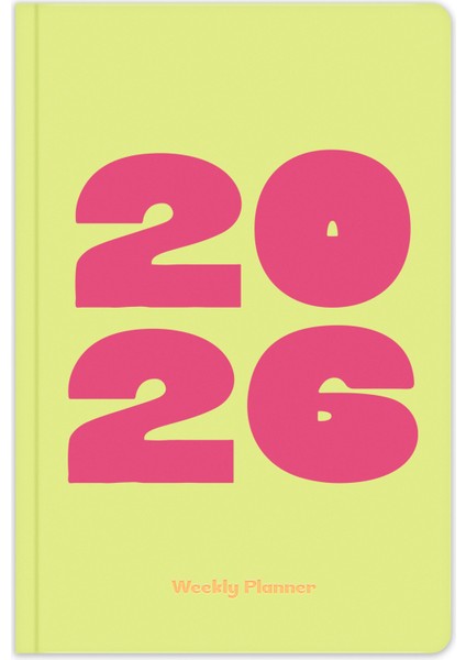 2026 Yılı B5 Haftalık Ajanda 17X24 cm - 12 Aylık Yeşil