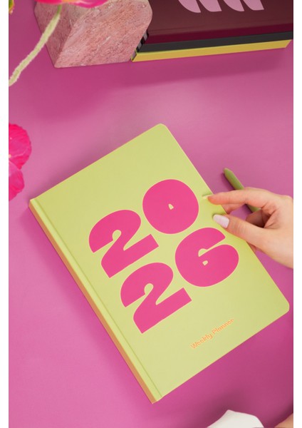 2026 Yılı B5 Haftalık Ajanda 17X24 cm - 12 Aylık Yeşil modelleri