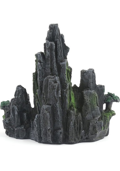 Akvaryum Süsleme Reçine Rockery Yapay Tepe Reçine Mountain View Kaya Dekorasyon Süsleme Balık Tank-B (Yurt Dışından) modelleri