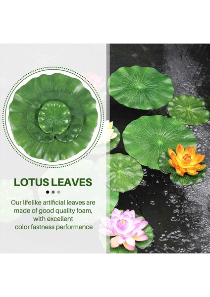 9 Yapay Yüzen Köpük Lotus Paketi Su Zambak Pedler Süslemeleri Yeşil | Veranda Için Mükemmel Koi Balık Gölet Havuz Akvaryumu Ev Bahçesi Düğün Özel Etkinlik Dekorasyonu (Yurt Dışından) fiyatları