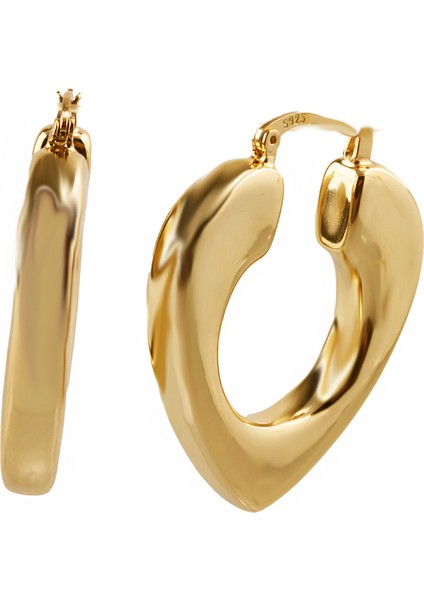 Lui S 4 Kalp Şarnel Gümüş Küpe MS3722, 925 Ayar Kadın Gümüş Küpe, Ithal Ürün