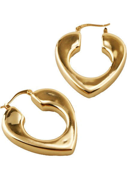 Lui S 4 Kalp Şarnel Gümüş Küpe MS3722, 925 Ayar Kadın Gümüş Küpe, Ithal Ürün modelleri