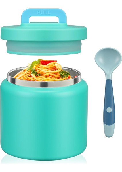 13.5 Oz Çocuklar Sıcak ve Soğuk Gıda Termos Öğle Yemeği Kabı Termal Sızdırmaz Vakum Paslanmaz Çelik Geniş Ağızlı Öğle Yemeği Çorba Izolatörü (Denizkızı) (Yurt Dışından)