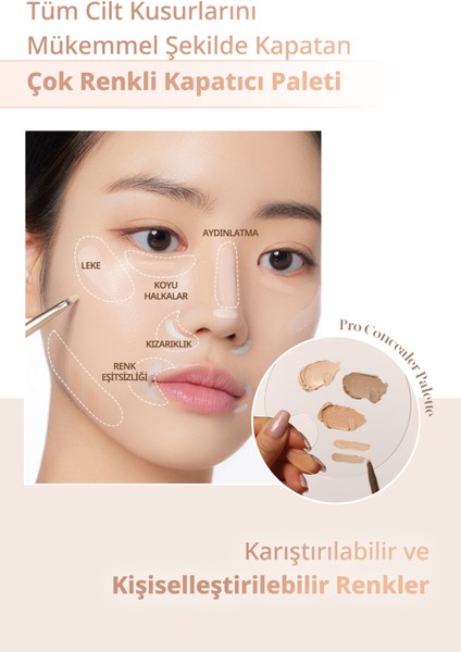 Çok Amaçlı Kullanıma Uygun Kremsi Kapatıcı Paleti Dasıque Pro Concealer Palette (#02 Medium Cover)